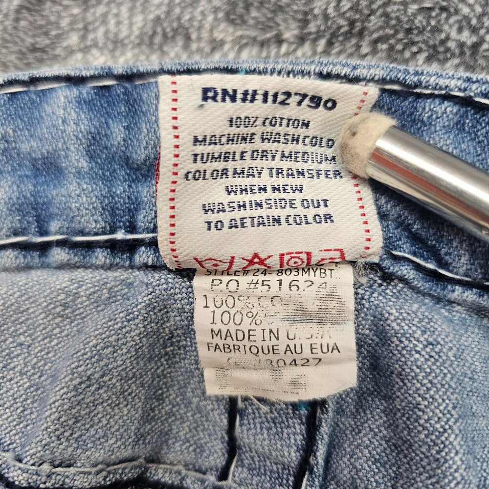 Vintage true religion Jeans World tour Joey Super T 24-803mybt flap pockets Y2K - Picture 6 of 12